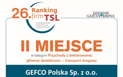 GEFCO Polska laureatem 26. Rankingu Firm TSL